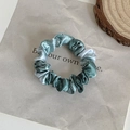 Elegant green ombre satin scrunchie with soft silk texture for versatile hairstyles - Gradient Green