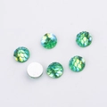 Macro view of 8mm green fish scale resin cabochons with iridescent AB coating for DIY crafts - 8mm / Green (No.3)