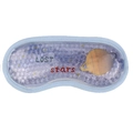 Blue gel bead eye mask with Saturn star print and soft fabric backing for eye cooling relief - Universe Blue Ice Bead