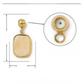 Detailed parameter specs of the 16mm stainless steel and natural stone pendant charm - Rounded Rectangular Beige Natural Stone Pendant (YF358x3)