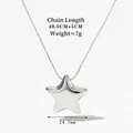Dettaglio della collana con stella argento, pendente da 24,7mm e catena da 40,5cm - Collana Piccola (Argento) (PDD835)