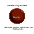 Brown round silicone baking mold 73mm diameter 3 inch size for small cakes and desserts - Round Cake Mold 3in Coffee