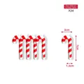 Set of four red and white ribbon striped 7cm candy cane Christmas tree decorations - Red Ribbon Candy Cane 7cm