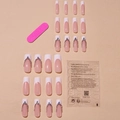Extra-long French square press-on nails set with rhinestones and nail tool kit - French Rhinestone Style (XA-32-27)