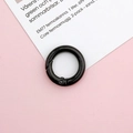 Macro detail of glossy black 20mm metal spring ring connector for DIY handbag accessories - Black