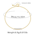 Detail of 18K gold plated necklace chain showing 0.2cm width and adjustable 6cm extension - KN0217/Embossed Texture Chain