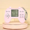 Mini console per videogiochi Tetris rosa portachiavi con schermo LCD e pulsanti bianchi - Confezione in busta / Rosa Macaron