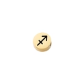 Golden stainless steel Sagittarius zodiac cylinder bead with laser engraving for jewelry - Sagittarius