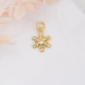 Detail of 18k gold plated snowflake pendant with sparkling yellow zircon stones - Gold with Light Yellow Zircon
