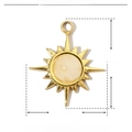 Detailed size parameters of the gold sunburst pendant with natural stone and stainless steel - Sunburst - Light Yellow Stone