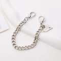 Zilveren hart hanger ketting met karabijnsluitingen en pruimenbloesem emaille detail - K982 7,5 mm dikke ketting (hartstijl) / Zilver