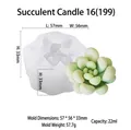 Stampo in silicone bianco per candele succulente, dimensioni 57x56x33mm e volume 22ml - Candela succulenta 16 (199)