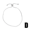 Eleganter silberner Tennisarmband mit Zirkonia und verstellbarem Bolo-Verschluss - Rundes Weißes Zirkonia Slider Armband (D)