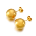 Boucles d'oreilles boules en acier inoxydable plaqué or avec fermoirs papillon - Boucles d'oreilles clous boule ronde couleur or 10mm(KLJ582-Z)