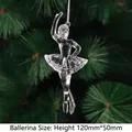 Adorno navideño de bailarina en acrílico transparente colgado del árbol, 12cm alto - Bailarina 120mm