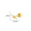 Gold flower cartilage earring with cubic zirconia and dimensions 0.26cm by 0.71cm - 1# Golden (Crescent)