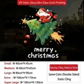 Golden Christmas tree and Santa Claus static window sticker in five size options - Small / Sduv-476