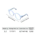 Light blue round pet sunglasses for cats or small dogs with 9cm width frame measurement - Blue