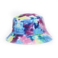 Unisex tie-dye bucket hat with vibrant colorful patterns for outdoor sun protection - Bright Mixed Color Tie-dye (#28)