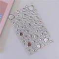 3D transparent heart and round acrylic diamond stickers for scrapbooking and decoration - No.7 Transparent