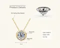 Moissanite teardrop necklace in 925 silver finish featuring a D-color main stone - Gold - Bubble Style (1.02ct)