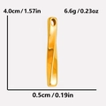 Dettaglio delle dimensioni e lunghezza di 4,0 cm del ciondolo a barra ritorta dorata - Oro