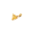 Golden heart earring featuring yellow gemstone with micro zircon and ball screw back - Heart Shape (EGD0015) / Gold