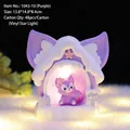 Purple tree house night light featuring a cute fox figure with warm glowing LED stars - Night Light / Purple Beibei Fox