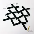 Set of 6 dark green velvet bows for Christmas tree decoration with 2.5cm width ribbons - 2.5cm Dark Green / 6 Pack