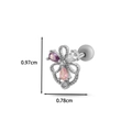 Floral cartilage earring with pink and purple zircon stones on a silver-tone base - 8# Colorful Flower (Silver)