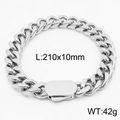 Bracciale a catena cubana argento in acciaio al titanio, 10mm di larghezza e 210mm - Stile Argento-10mm di Larghezza(KB164546-Z)