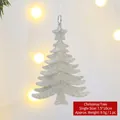 Ornement de Noël en forme de sapin argenté scintillant avec paillettes, 7,5x10cm - Sapin à Paillettes Argentées-A