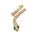 Exaggerated vintage snake wrap ring in gold finish with sparkling pavé crystals - Full Diamond Snake Left Hand (1269)