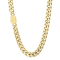 Golden Cuban link chain necklace with polished finish and secure box clasp closure - Gold Color Cuban Necklace (KN231581-Z) / 8mm Width 45cm Length