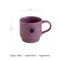 Purple Halloween ceramic mug with black spider pattern and 400ml capacity - Spider / Purple