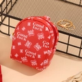 Mini portamonete in pelle rossa con stampa tigre e portachiavi dorato lucido - Portamonete National Trend Schoolbag - Rosso
