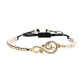 Detail of adjustable infinity and star bracelet with gold, silver and rose gold beads - Infinity Gold + Tri-color Bead Chain