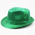 Vibrant green sequin fedora hat for jazz dance and festive stage performances - 60CM / Army Green