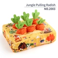 Jungle Pulling Radish plush tissue box toy with six orange carrots for baby early learning - Jungle Theme (NO.2003)