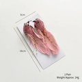 Set of two pink feather decorative birds for Christmas trees with golden beads 18cm - Pink Bead Bird Pair