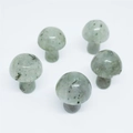 Set of five polished 2cm grey-green quartz mushroom crystals for micro landscape decor - Labradorite