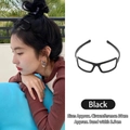 Minimalist black wavy headband in glasses frame style for hair styling and washing face - Black Eyeglass Hairband / Circumference 38cm/Width 3.5cm