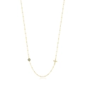 Collar de cuentas doradas con colgante de ojo turco azul y dije de cruz brillante - Plata 925 / Dorado