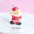 Detail of red glittery Santa Claus resin pendant with 21# 2x3cm size markers - Style 21-Glitter Standing Santa