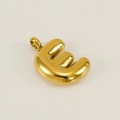 Polished golden bubble letter E pendant made of high-quality stainless steel - Letter E