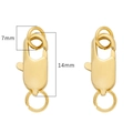 14mm vergoldeter Karabinerverschluss aus Kupfer für DIY-Schmuck mit 7mm Schlaufe - 14K Vergoldet 7×14mm