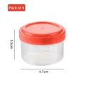 Lot de 4 pots à épices transparents avec couvercles orange corail 4,7x3,5cm pour cuisine - Lot de 4 Bocaux Ronds / Rouge