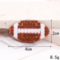 Sparkling brown rhinestone football charm accessory for DIY crafts and phone cases, 4cm x 2cm - Rugby Ball