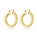 Pendientes redondos dorados con superficie texturizada y baño de oro de 18 quilates - Dorado