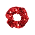 Sparkly red sequin elastic scrunchie for bun hairstyles on a white background - Single Item / Red Sequin